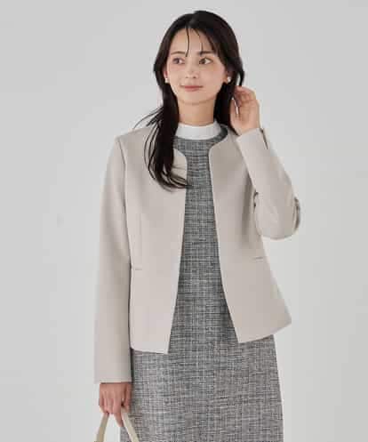 KBDCD02099 a.v.v 【洗える/ストレッチ/セットアップ対応】ダブルクロスキーネックジャケット