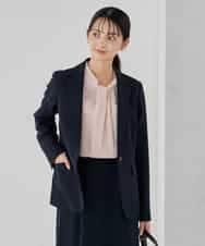 KBDCD03099 a.v.v(アー・ヴェ・ヴェ) 【洗える/ストレッチ/セットアップ対応】ダブルクロステーラードジャケット ネイビー