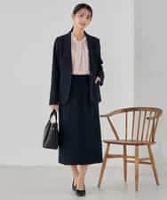 KBDCD03099 a.v.v(アー・ヴェ・ヴェ) 【洗える/ストレッチ/セットアップ対応】ダブルクロステーラードジャケット ネイビー