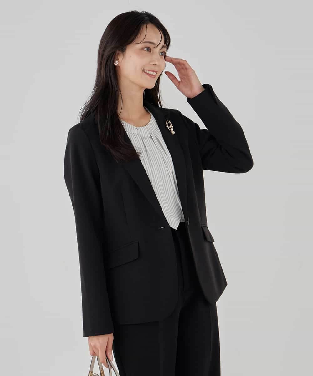 KBDCD03099 a.v.v(アー・ヴェ・ヴェ) 【洗える/ストレッチ/セットアップ対応】ダブルクロステーラードジャケット ネイビー