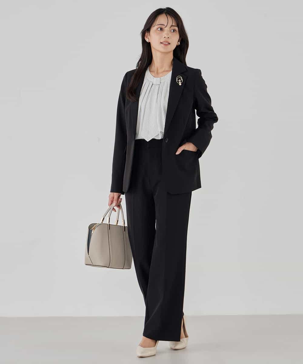 KBDCD03099 a.v.v(アー・ヴェ・ヴェ) 【洗える/ストレッチ/セットアップ対応】ダブルクロステーラードジャケット ネイビー