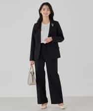 KBDCD03099 a.v.v(アー・ヴェ・ヴェ) 【洗える/ストレッチ/セットアップ対応】ダブルクロステーラードジャケット ネイビー