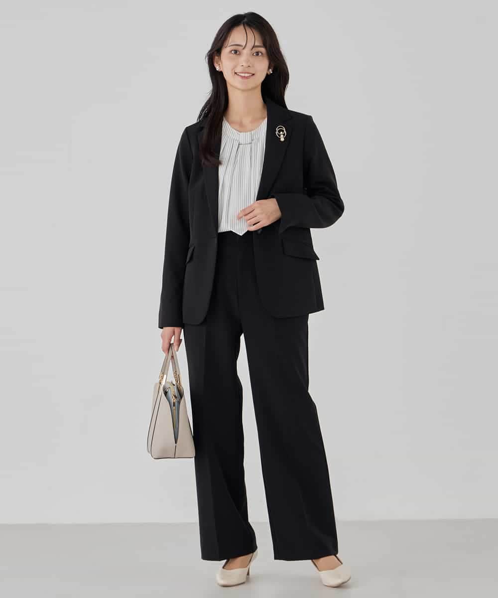 KBDCD03099 a.v.v(アー・ヴェ・ヴェ) 【洗える/ストレッチ/セットアップ対応】ダブルクロステーラードジャケット ネイビー