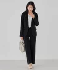 KBDCD03099 a.v.v(アー・ヴェ・ヴェ) 【洗える/ストレッチ/セットアップ対応】ダブルクロステーラードジャケット ネイビー