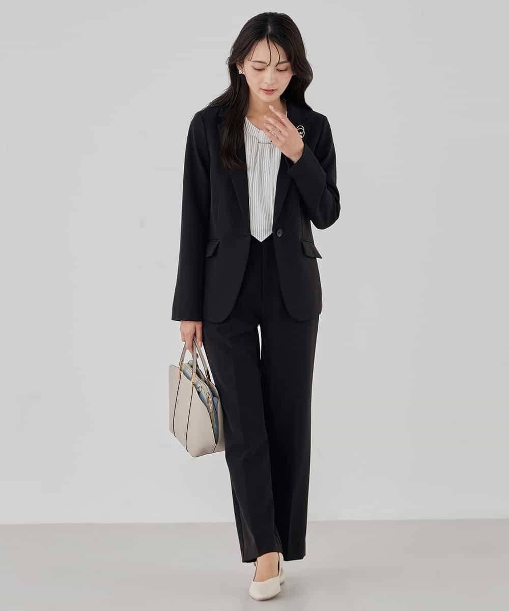 KBDCD03099 a.v.v(アー・ヴェ・ヴェ) 【洗える/ストレッチ/セットアップ対応】ダブルクロステーラードジャケット ネイビー