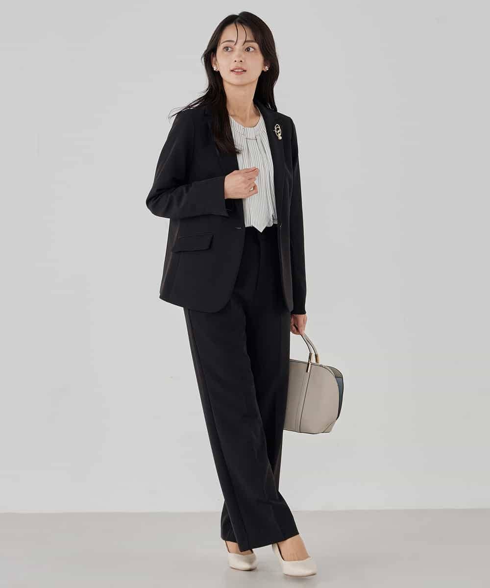 KBDCD03099 a.v.v(アー・ヴェ・ヴェ) 【洗える/ストレッチ/セットアップ対応】ダブルクロステーラードジャケット ネイビー