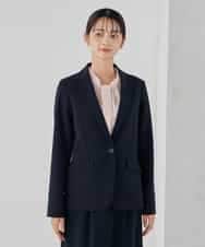 KBDCD03099 a.v.v(アー・ヴェ・ヴェ) 【洗える/ストレッチ/セットアップ対応】ダブルクロステーラードジャケット ネイビー