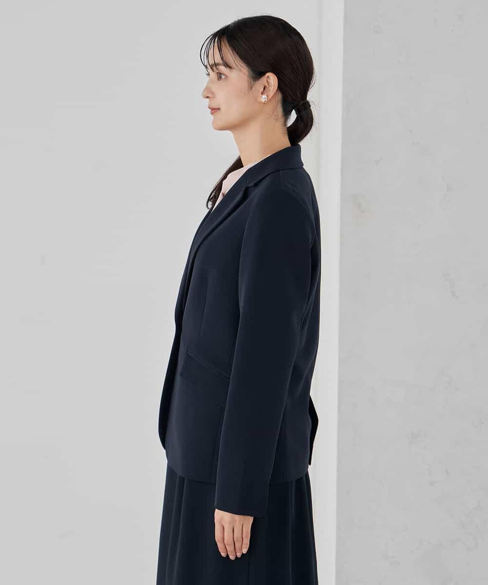 KBDCD03099 a.v.v(アー・ヴェ・ヴェ) 【洗える/ストレッチ/セットアップ対応】ダブルクロステーラードジャケット ネイビー