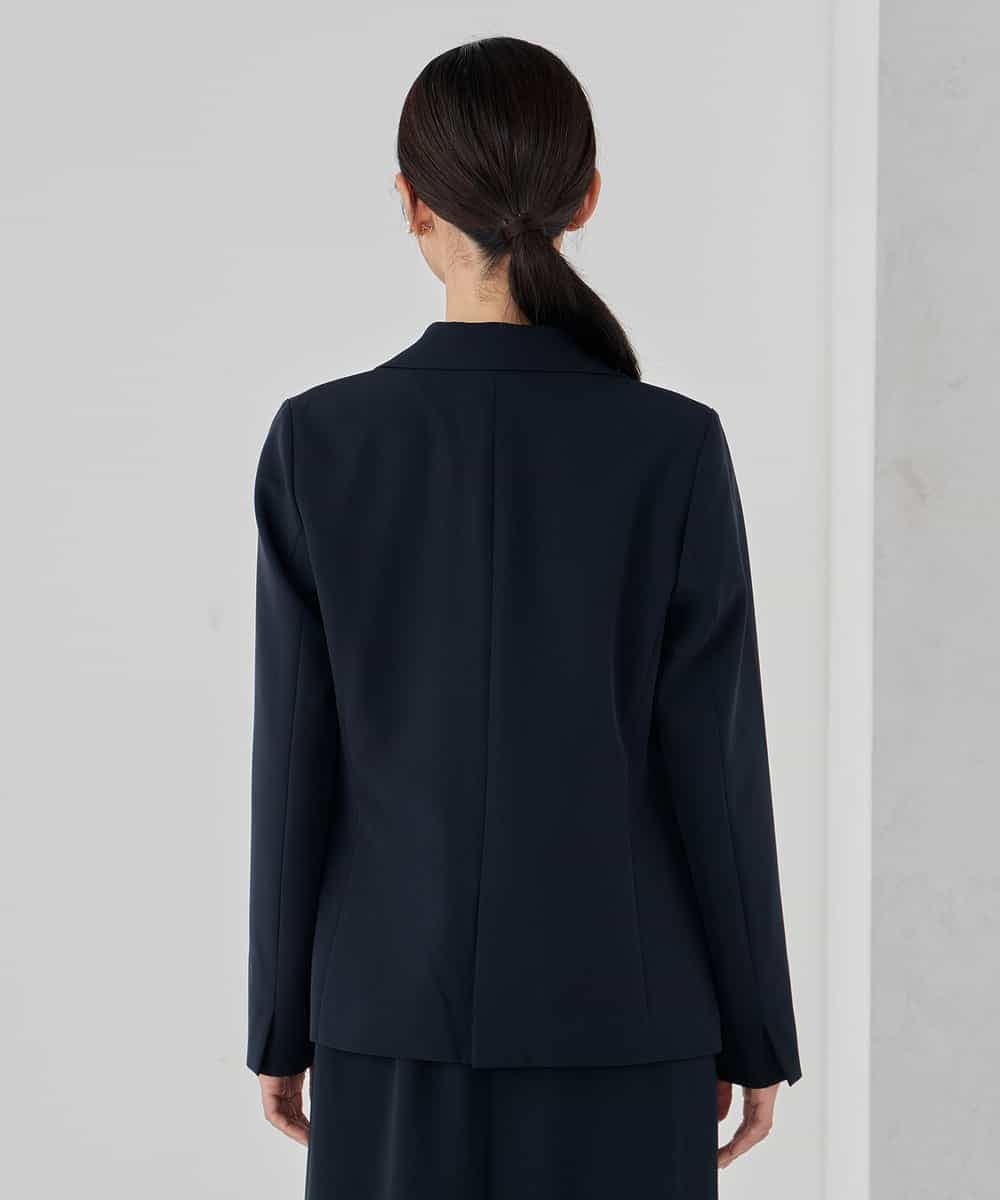 KBDCD03099 a.v.v(アー・ヴェ・ヴェ) 【洗える/ストレッチ/セットアップ対応】ダブルクロステーラードジャケット ネイビー