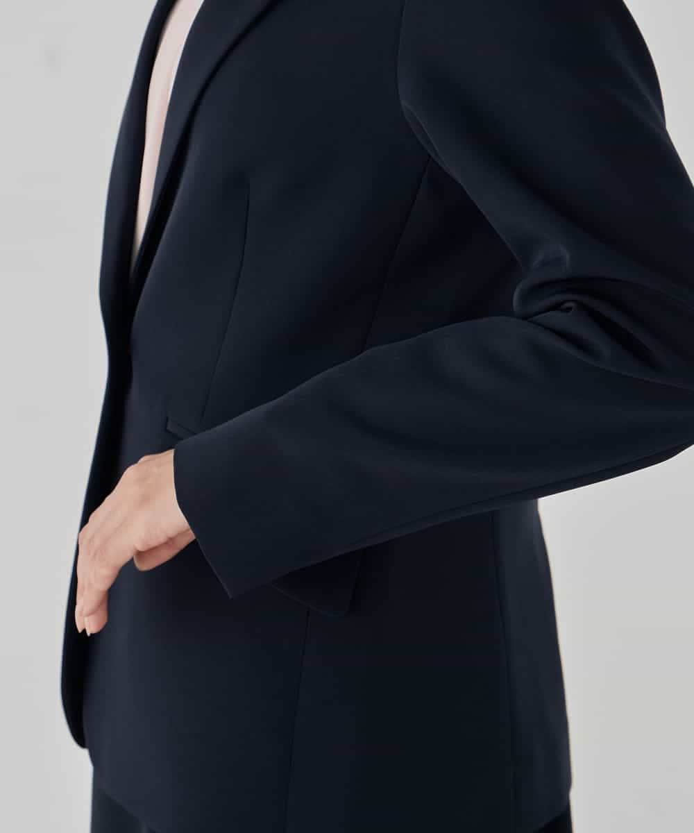 KBDCD03099 a.v.v(アー・ヴェ・ヴェ) 【洗える/ストレッチ/セットアップ対応】ダブルクロステーラードジャケット ネイビー