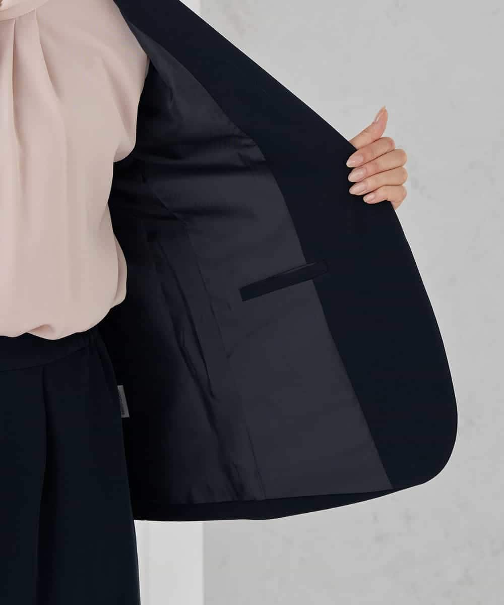 KBDCD03099 a.v.v(アー・ヴェ・ヴェ) 【洗える/ストレッチ/セットアップ対応】ダブルクロステーラードジャケット ネイビー