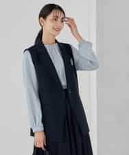 KBDCD04089 a.v.v(アー・ヴェ・ヴェ) 【洗える/ストレッチ/セットアップ対応】ダブルクロステーラードジレ ネイビー