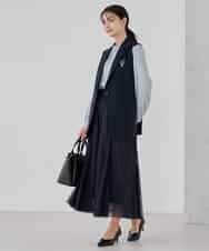 KBDCD04089 a.v.v(アー・ヴェ・ヴェ) 【洗える/ストレッチ/セットアップ対応】ダブルクロステーラードジレ ネイビー