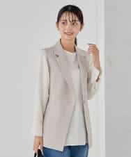 KBDCD04089 a.v.v(アー・ヴェ・ヴェ) 【洗える/ストレッチ/セットアップ対応】ダブルクロステーラードジレ ネイビー