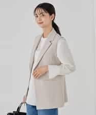 KBDCD04089 a.v.v(アー・ヴェ・ヴェ) 【洗える/ストレッチ/セットアップ対応】ダブルクロステーラードジレ ネイビー