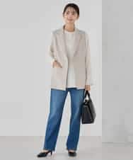 KBDCD04089 a.v.v(アー・ヴェ・ヴェ) 【洗える/ストレッチ/セットアップ対応】ダブルクロステーラードジレ ネイビー