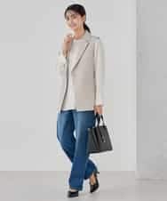 KBDCD04089 a.v.v(アー・ヴェ・ヴェ) 【洗える/ストレッチ/セットアップ対応】ダブルクロステーラードジレ ネイビー