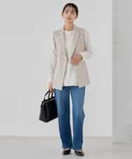 KBDCD04089 a.v.v(アー・ヴェ・ヴェ) 【洗える/ストレッチ/セットアップ対応】ダブルクロステーラードジレ ネイビー