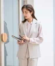 KBDCD04089 a.v.v(アー・ヴェ・ヴェ) 【洗える/ストレッチ/セットアップ対応】ダブルクロステーラードジレ ネイビー