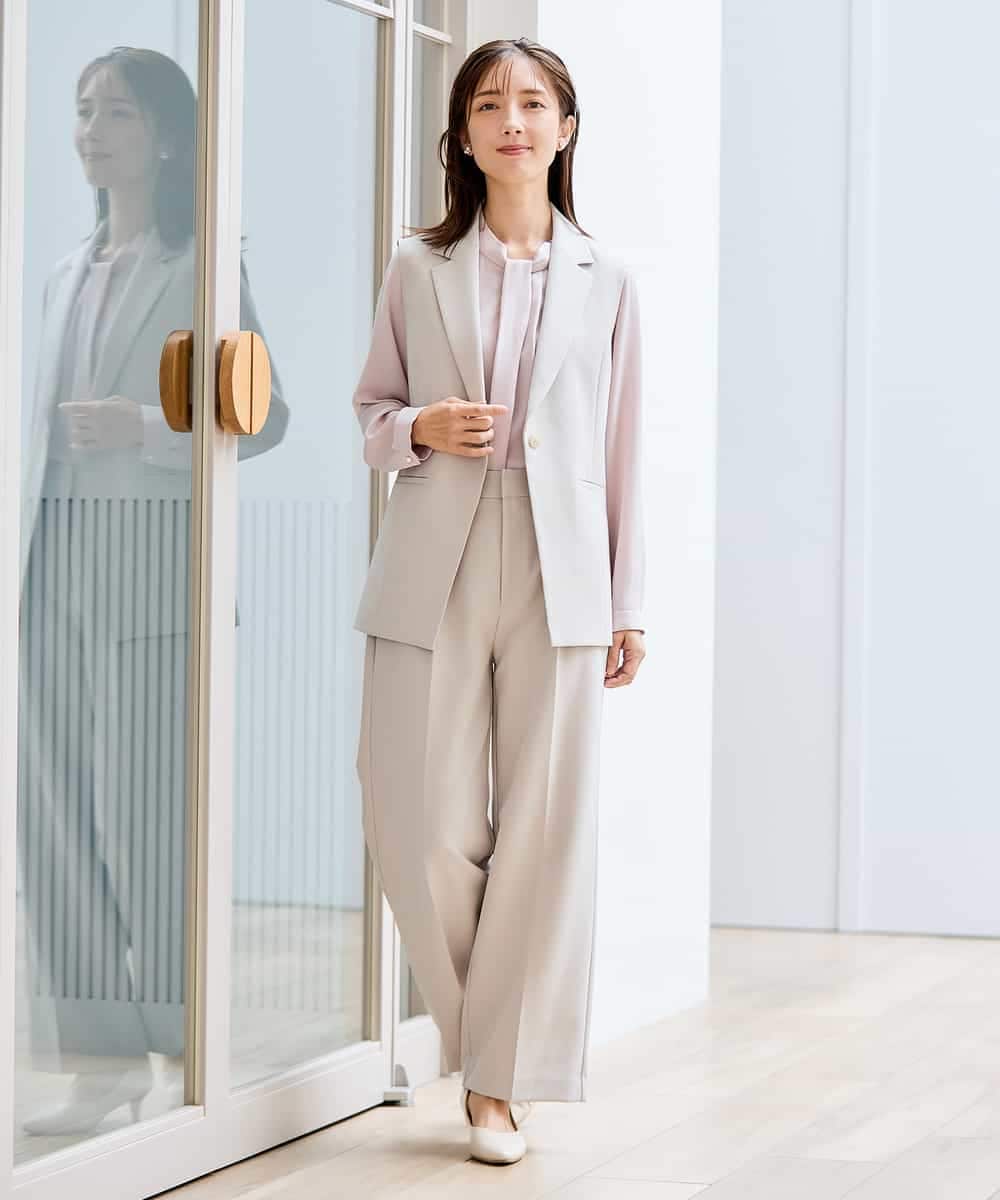 KBDCD04089 a.v.v(アー・ヴェ・ヴェ) 【洗える/ストレッチ/セットアップ対応】ダブルクロステーラードジレ ネイビー