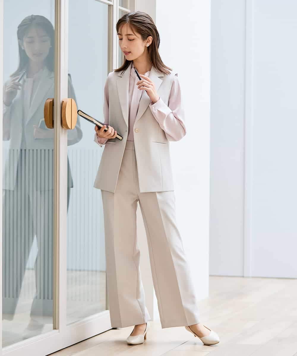 KBDCD04089 a.v.v(アー・ヴェ・ヴェ) 【洗える/ストレッチ/セットアップ対応】ダブルクロステーラードジレ ネイビー