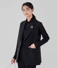 KBDCD04089 a.v.v(アー・ヴェ・ヴェ) 【洗える/ストレッチ/セットアップ対応】ダブルクロステーラードジレ ネイビー