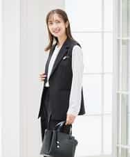 KBDCD04089 a.v.v(アー・ヴェ・ヴェ) 【洗える/ストレッチ/セットアップ対応】ダブルクロステーラードジレ ネイビー