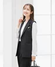 KBDCD04089 a.v.v(アー・ヴェ・ヴェ) 【洗える/ストレッチ/セットアップ対応】ダブルクロステーラードジレ ネイビー