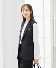 KBDCD04089 a.v.v(アー・ヴェ・ヴェ) 【洗える/ストレッチ/セットアップ対応】ダブルクロステーラードジレ ネイビー