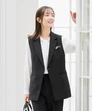 KBDCD04089 a.v.v(アー・ヴェ・ヴェ) 【洗える/ストレッチ/セットアップ対応】ダブルクロステーラードジレ ネイビー