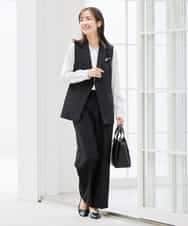 KBDCD04089 a.v.v(アー・ヴェ・ヴェ) 【洗える/ストレッチ/セットアップ対応】ダブルクロステーラードジレ ネイビー