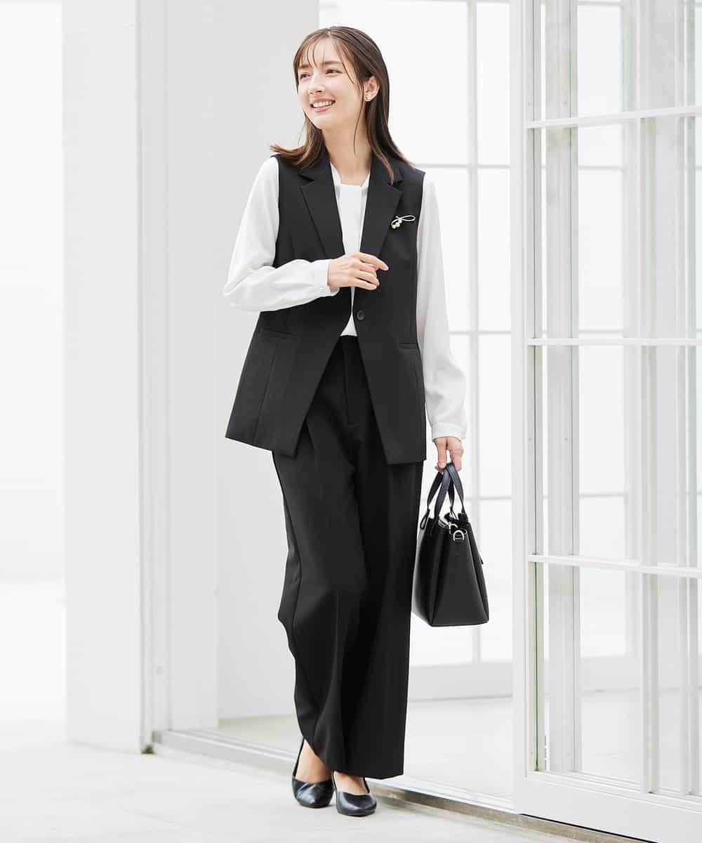 KBDCD04089 a.v.v(アー・ヴェ・ヴェ) 【洗える/ストレッチ/セットアップ対応】ダブルクロステーラードジレ ネイビー