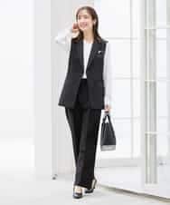 KBDCD04089 a.v.v(アー・ヴェ・ヴェ) 【洗える/ストレッチ/セットアップ対応】ダブルクロステーラードジレ ネイビー