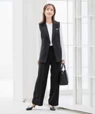 KBDCD04089 a.v.v(アー・ヴェ・ヴェ) 【洗える/ストレッチ/セットアップ対応】ダブルクロステーラードジレ ネイビー