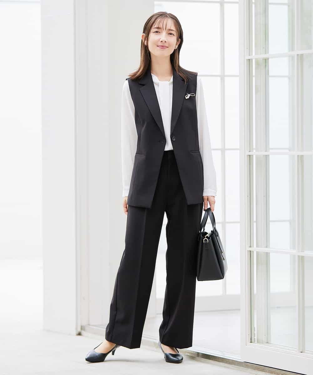 KBDCD04089 a.v.v(アー・ヴェ・ヴェ) 【洗える/ストレッチ/セットアップ対応】ダブルクロステーラードジレ ネイビー