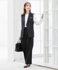 KBDCD04089 a.v.v(アー・ヴェ・ヴェ) 【洗える/ストレッチ/セットアップ対応】ダブルクロステーラードジレ ネイビー