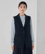 KBDCD04089 a.v.v(アー・ヴェ・ヴェ) 【洗える/ストレッチ/セットアップ対応】ダブルクロステーラードジレ ネイビー