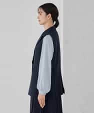 KBDCD04089 a.v.v(アー・ヴェ・ヴェ) 【洗える/ストレッチ/セットアップ対応】ダブルクロステーラードジレ ネイビー