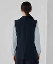 KBDCD04089 a.v.v(アー・ヴェ・ヴェ) 【洗える/ストレッチ/セットアップ対応】ダブルクロステーラードジレ ネイビー