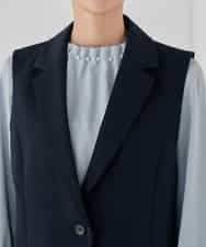 KBDCD04089 a.v.v(アー・ヴェ・ヴェ) 【洗える/ストレッチ/セットアップ対応】ダブルクロステーラードジレ ネイビー