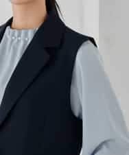 KBDCD04089 a.v.v(アー・ヴェ・ヴェ) 【洗える/ストレッチ/セットアップ対応】ダブルクロステーラードジレ ネイビー