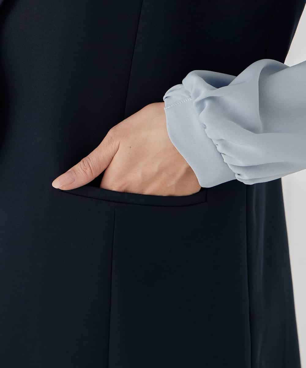 KBDCD04089 a.v.v(アー・ヴェ・ヴェ) 【洗える/ストレッチ/セットアップ対応】ダブルクロステーラードジレ ネイビー