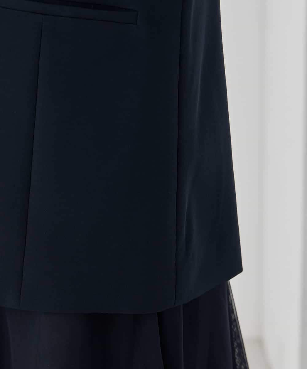 KBDCD04089 a.v.v(アー・ヴェ・ヴェ) 【洗える/ストレッチ/セットアップ対応】ダブルクロステーラードジレ ネイビー