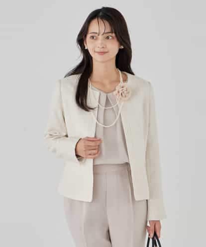 KBDCD05139 a.v.v 【ストレッチ】ツイードノーカラージャケット