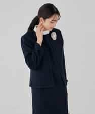 KBDCD05139 a.v.v(アー・ヴェ・ヴェ) 【ストレッチ】ツイードノーカラージャケット ダークグレー