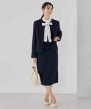 KBDCD05139 a.v.v(アー・ヴェ・ヴェ) 【ストレッチ】ツイードノーカラージャケット ダークグレー