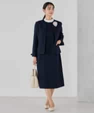 KBDCD05139 a.v.v(アー・ヴェ・ヴェ) 【ストレッチ】ツイードノーカラージャケット ダークグレー