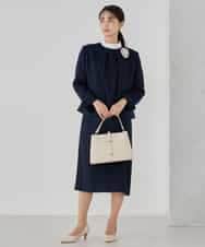 KBDCD05139 a.v.v(アー・ヴェ・ヴェ) 【ストレッチ】ツイードノーカラージャケット ダークグレー