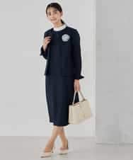 KBDCD05139 a.v.v(アー・ヴェ・ヴェ) 【ストレッチ】ツイードノーカラージャケット ダークグレー