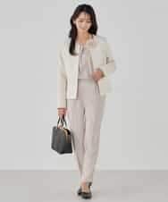 KBDCD05139 a.v.v(アー・ヴェ・ヴェ) 【ストレッチ】ツイードノーカラージャケット ダークグレー